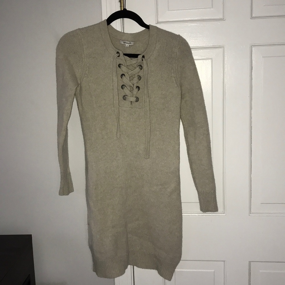 Madewell Lace Up Sweater Dress